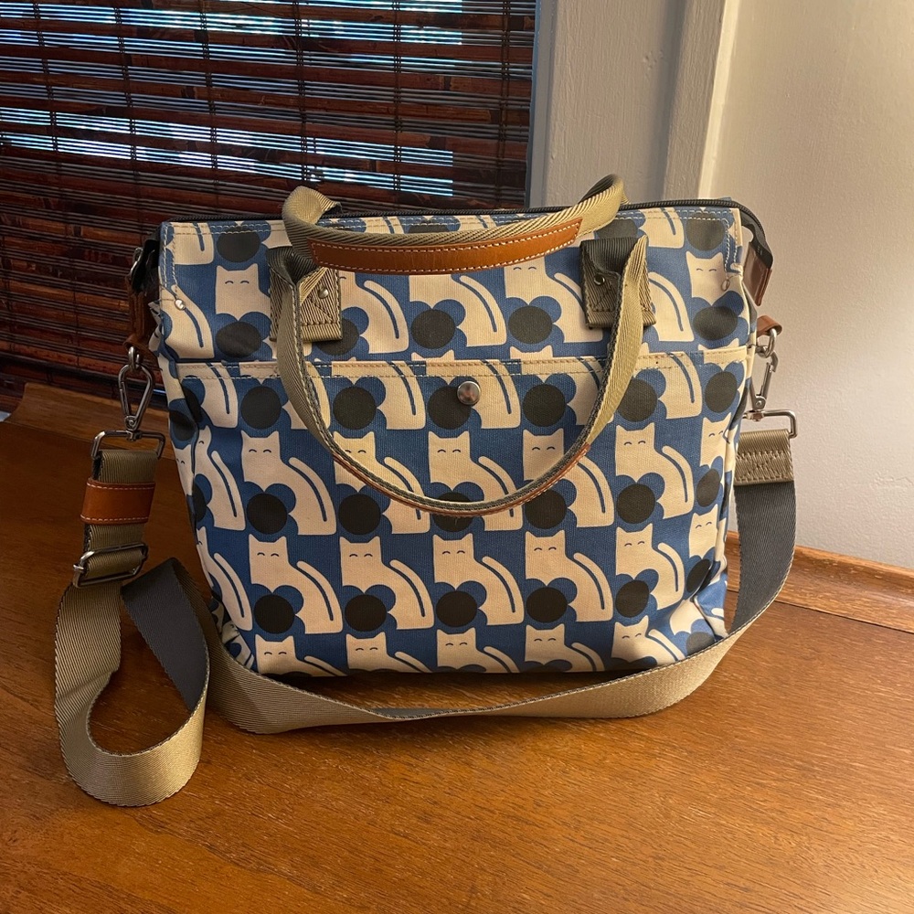 Orla Kiely Poppy Cat Messenger Bag w/Strap 🐈